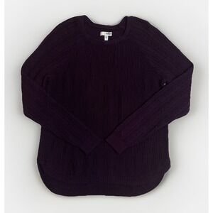 Sonoma Goods For Life‎ Womens Purple Crewneck Sweater Size Large Cable Knit